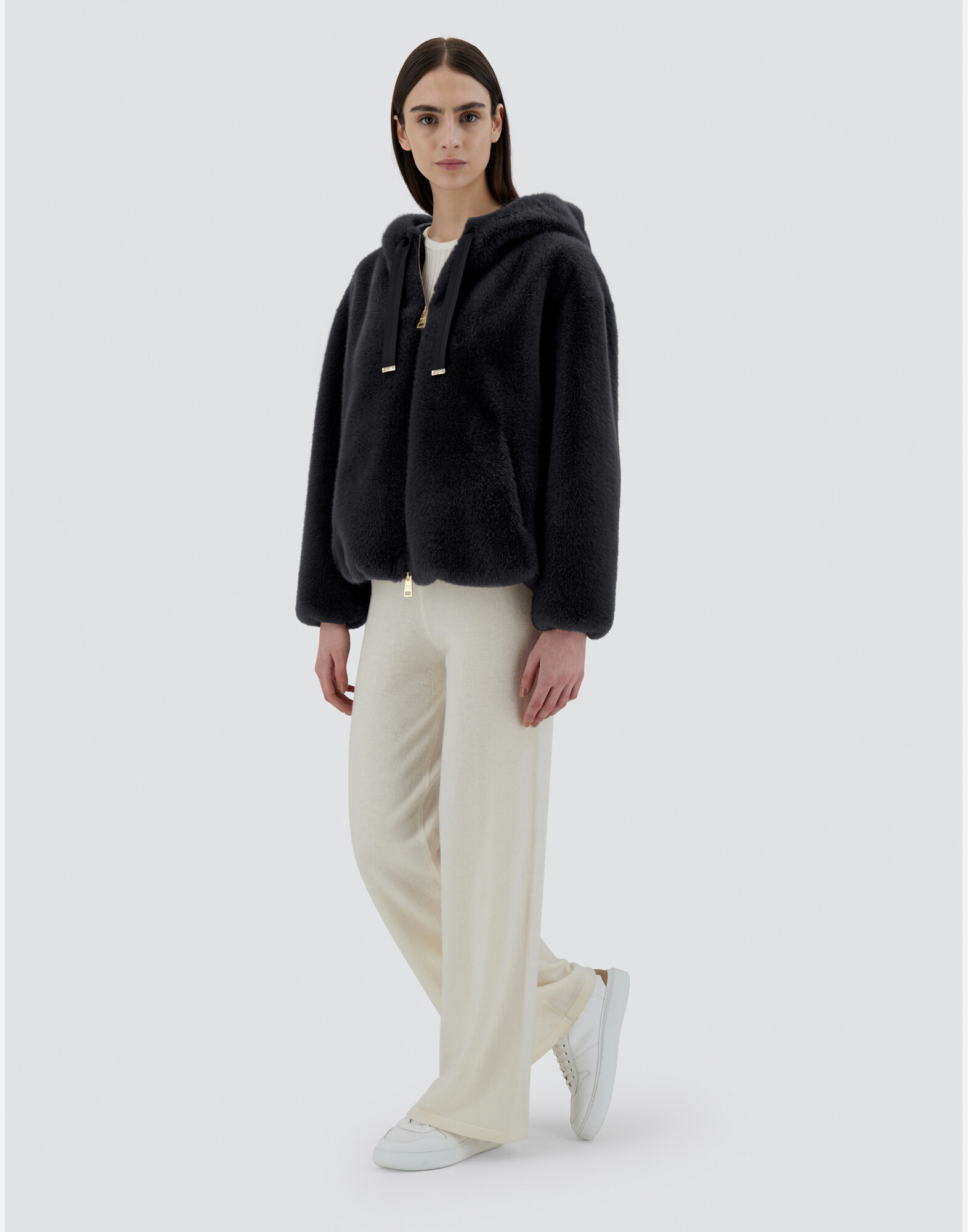 レディース フェイクミンクファー スウェットシャツ ブラック | Herno