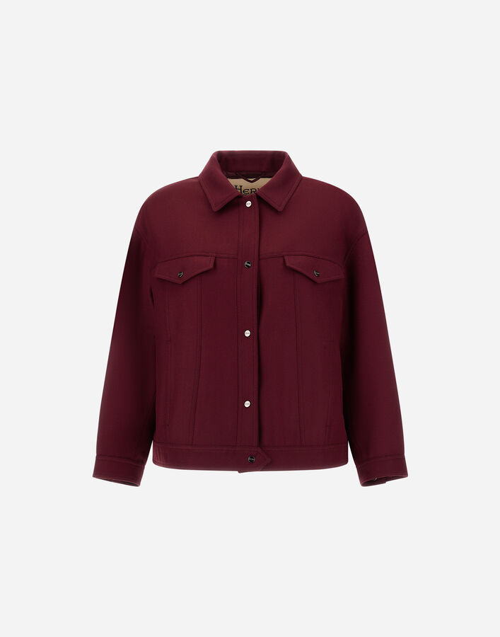 Herno WOOL JACKET WITH CAVALRY TWILL EFFECT Bordeaux GC000593D335166715