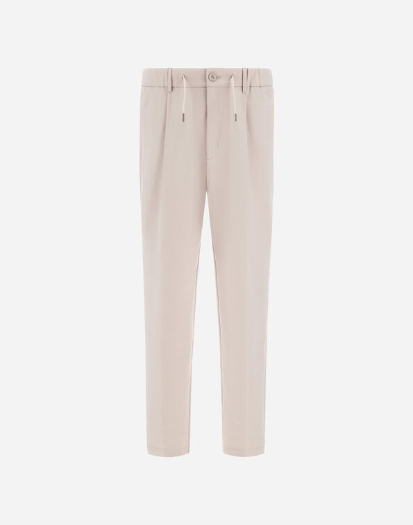 Herno TECHNICAL STRETCH FABRIC TROUSERS Pearl Grey PT000210U125399403