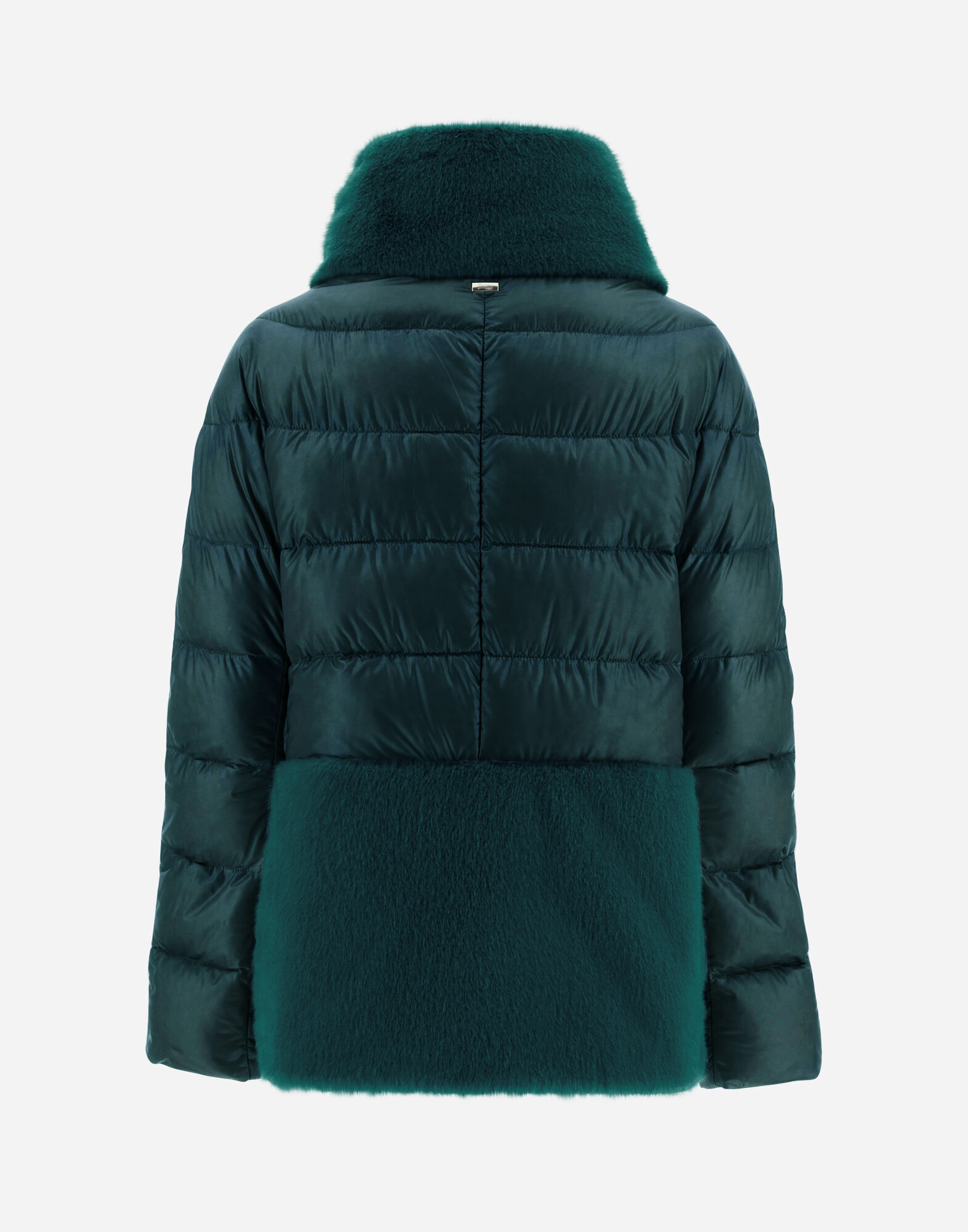 PIUMINO NYLON ULTRALIGHT LADY FAUX FUR HDM in verde college for