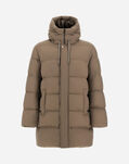 Herno LONG JACKET IN ARENDELLE AND MONOGRAM Dark Taupe PI001159U12414Z2700