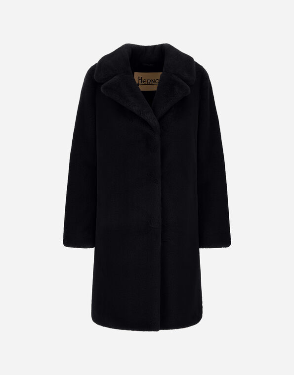 Herno ALPACA JACKET WITH FRINGING Black GC000611D124229300