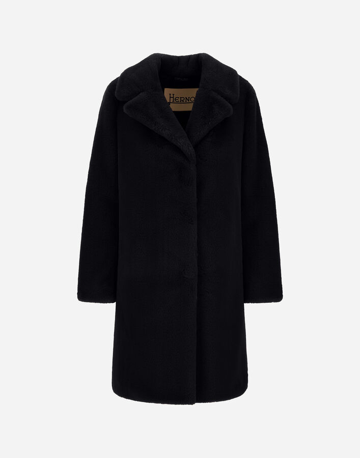 Herno ALPACA JACKET WITH FRINGING Black GC000611D124229300