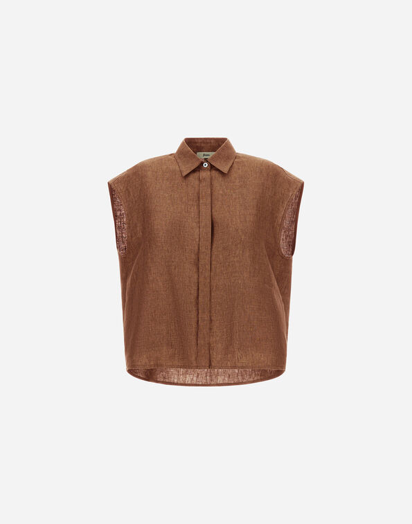 Herno VEST IN NEW LINEN Leather CM000049D17105Z2240