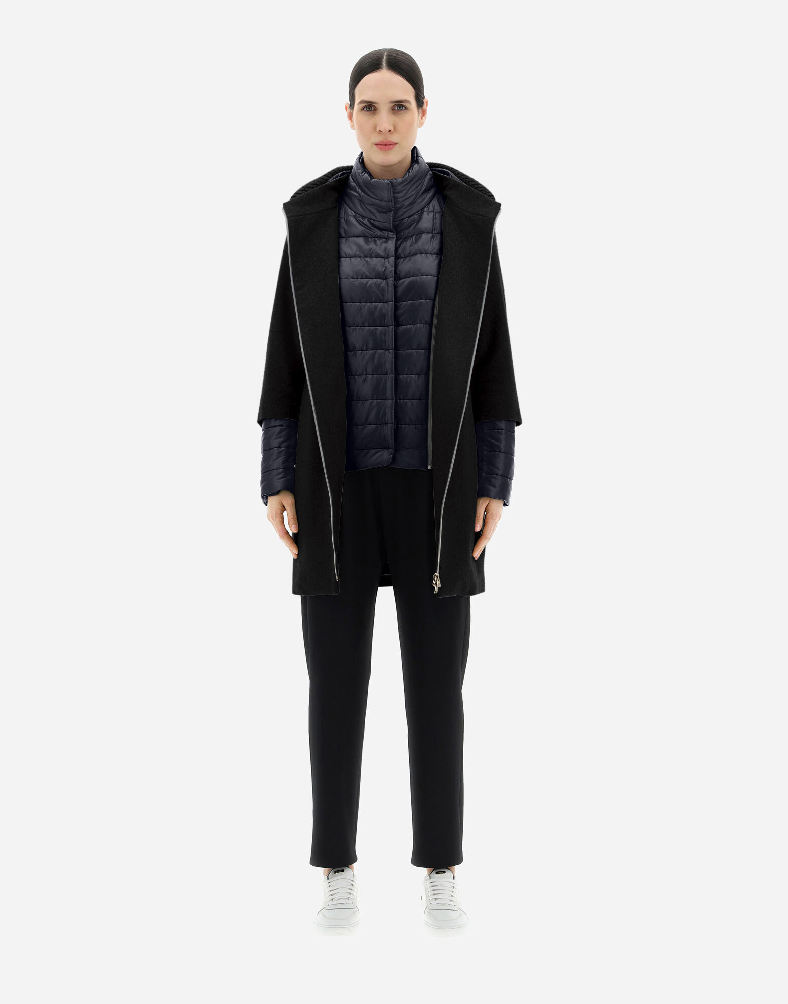 限定価格セール！ COLLO CASHMERE CAPPOTTO レディース MAGLIA ブラック HD ジャケット・アウター