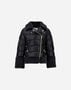 Herno BIKER JACKET IN NYLON ULTRALIGHT AND LADY ALTERNATIVE FUR Black PI000184G12017Z9300