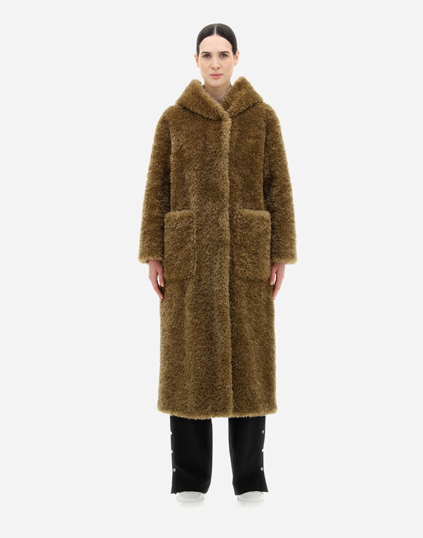 COAT IN CURLY FAUX FUR in Chantilly for Women | Herno®