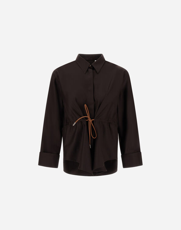 Herno WOOL AND SILK SHIRT Dark Chocolate CM000059D335418810