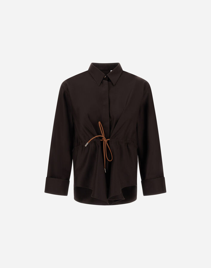 Herno WOOL AND SILK SHIRT Dark Chocolate CM000059D335418810