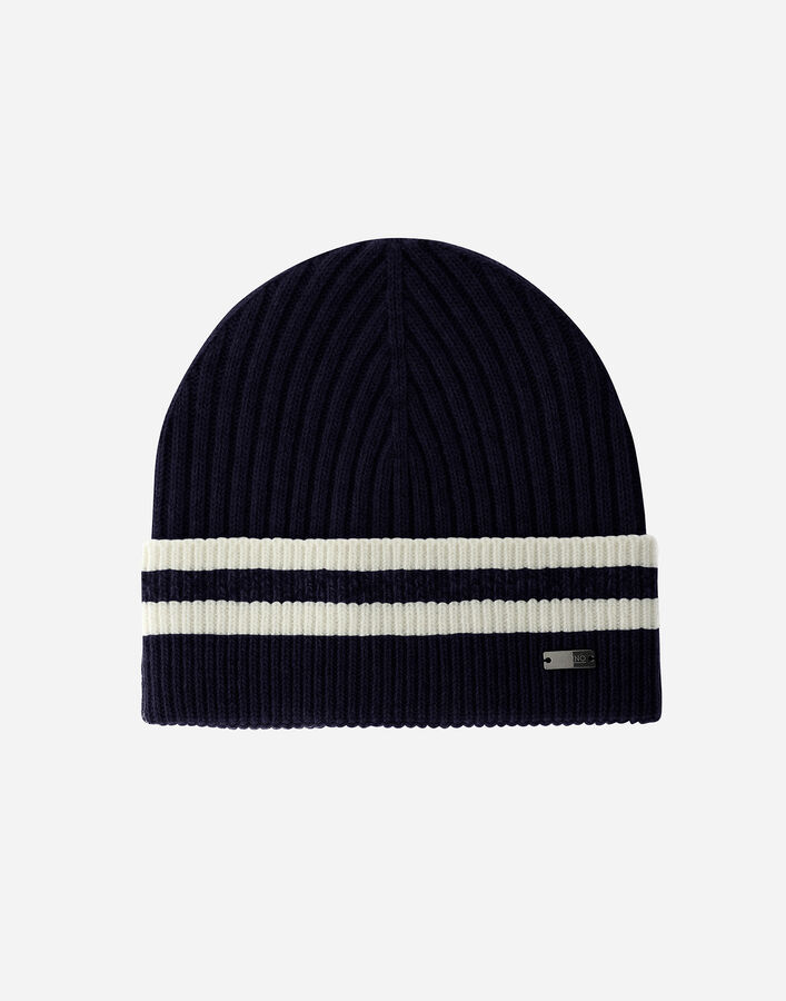 Herno RESORT BEANIE IN DOUBLE RIB WOOL Navy Blue BER0005UR702929200