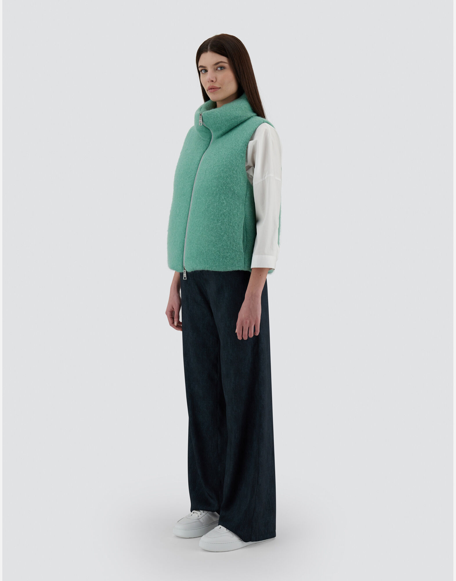 PULL SANS MANCHES RESORT EN MESH CLOUD en Vert pastel pour femme Herno