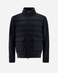 Herno BOMBER JACKET IN CASHMERE, SILK AND KNIT Navy Blue PI001182U380879200