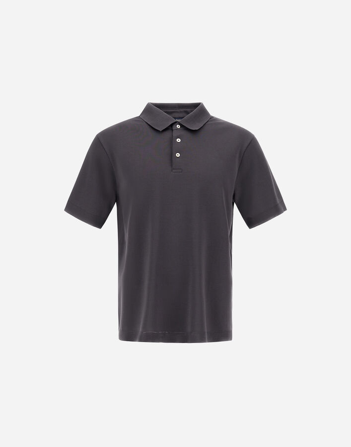 Herno JERSEY KNIT EFFECT POLO SHIRT Dark Grey JPL00125U520599460