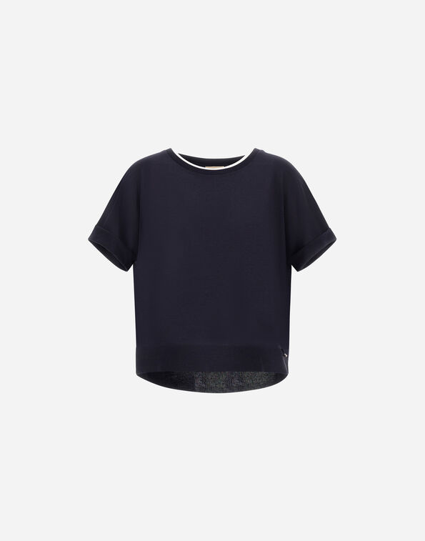 Herno T-SHIRT IN GLAM KNIT&nbsp;EFFECT Navy Blue JG000312D520569200