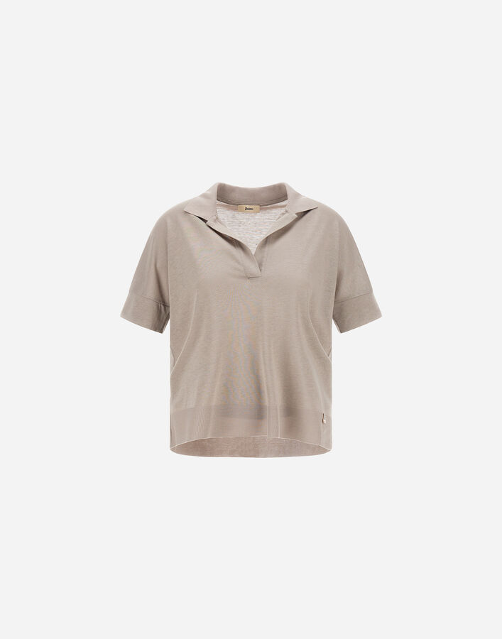 Herno POLO IN GLAM KNIT EFFECT Dove Grey JPL00113D520562600