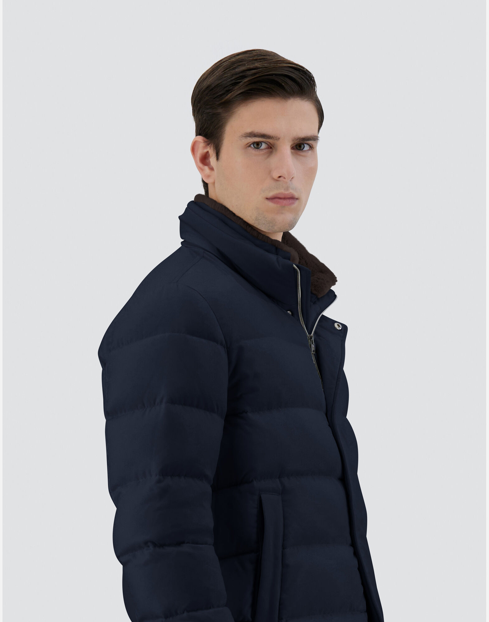 BOMBER JACKET IN ARENDELLE AND FAUX FUR in Navy Blue for Men Herno