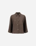 Herno RESORT SHACKET IN NEW LINEN Dark Chocolate GI00048DR17105Z8810