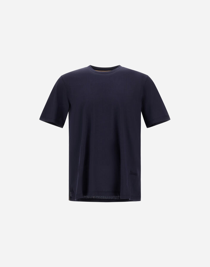 Herno RESORT T-SHIRT IN COTTON SILK JERSEY Navy Blue JG00050UR521129200
