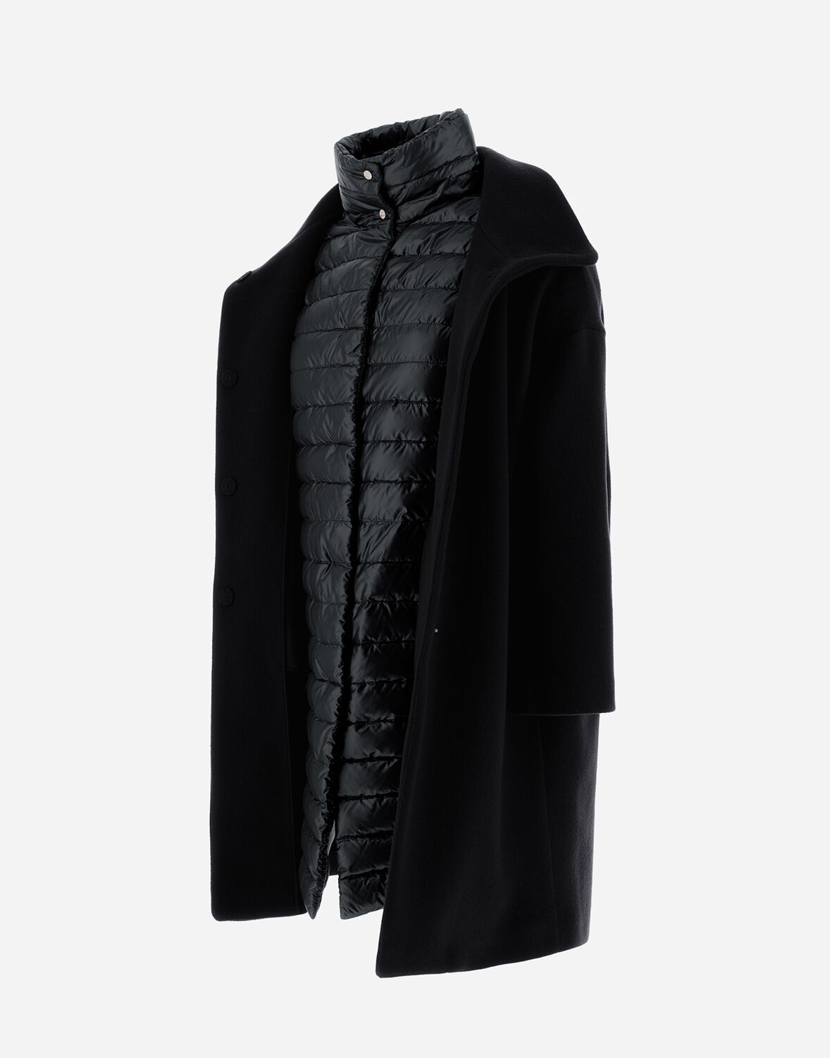 Herno Women Black Single Breasted Coat, M Luxury Jackets For Women Darveys In Black