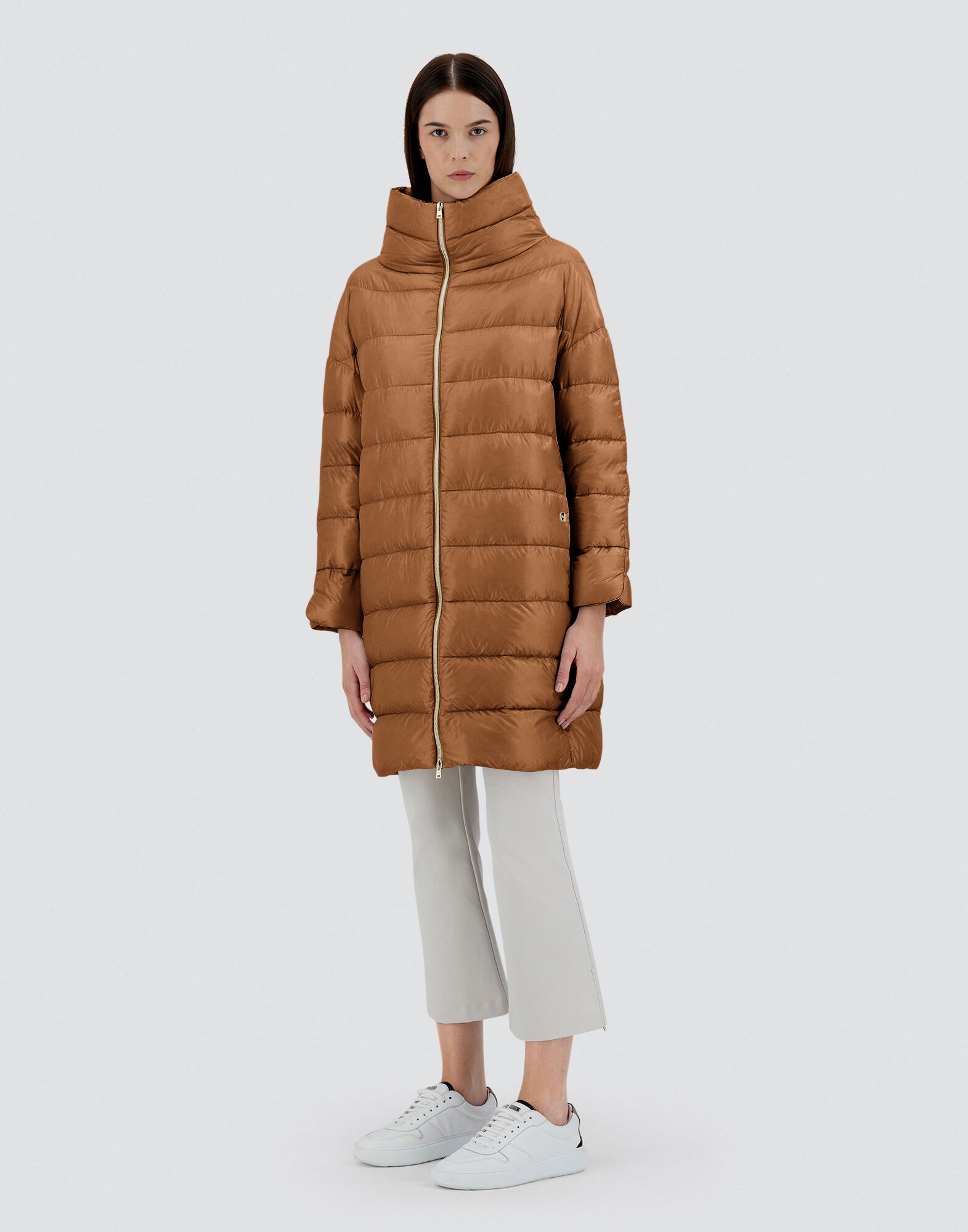 レディース ウォーム・トップクロス コート キャメル | Herno