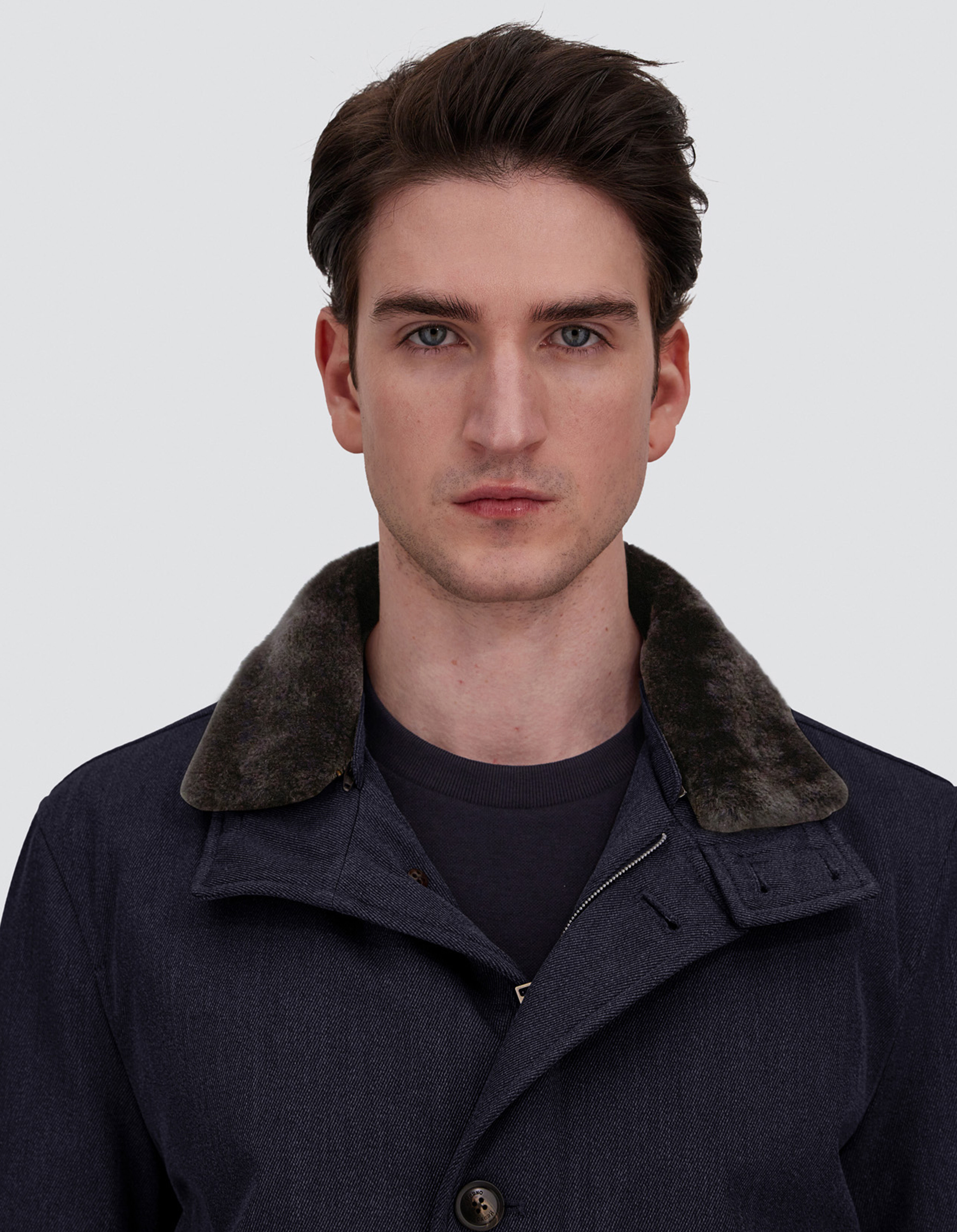 メンズ ファインウール ショートコート ネイビーブルー | Herno® (ヘルノ)