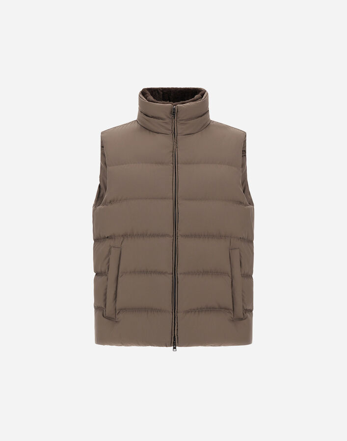 Herno VEST IN ARENDELLE AND MONOGRAM Dark Taupe PI001267U12414Z2700