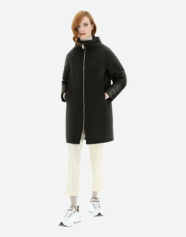 DIAGONAL WOOL AND NYLON ULTRALIGHT COAT