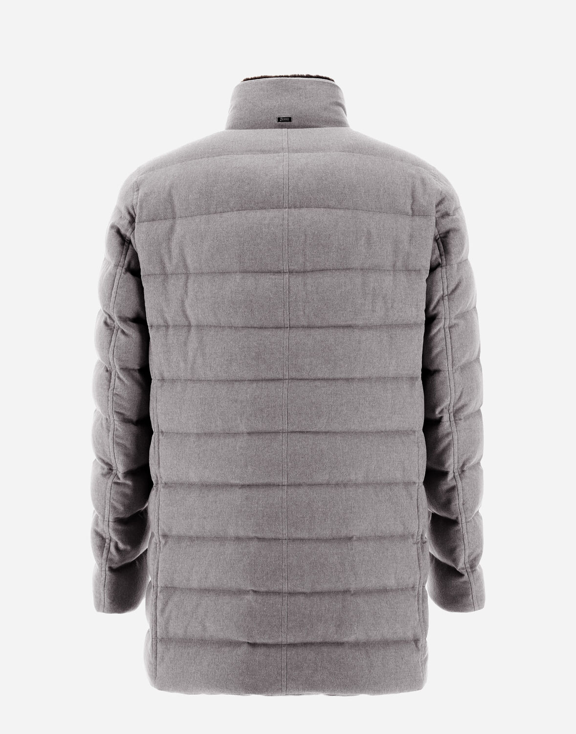 Herno Coat In Cashmere, Silk And Light Faux Fur In Grey