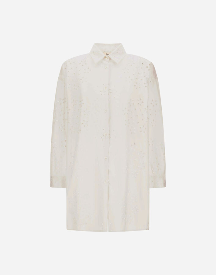 Herno SHIRT IN BRODERIE ANGLAISE COTTON White CM000045D13322RIC1000
