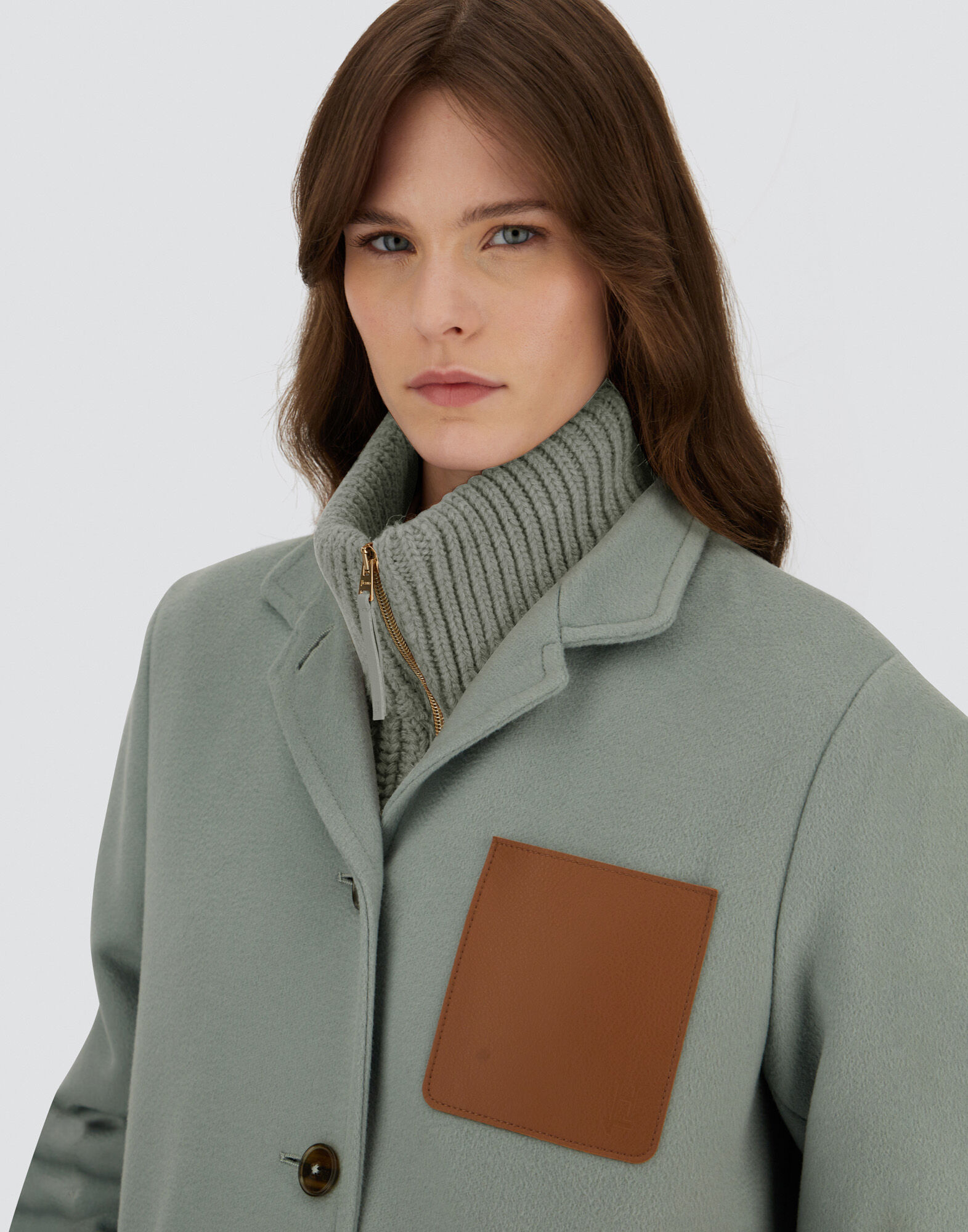 HEUGN　COAT069 HEUGN（ユーゲン）BILLY ウールヘリンボーンツィードスタンドカラー