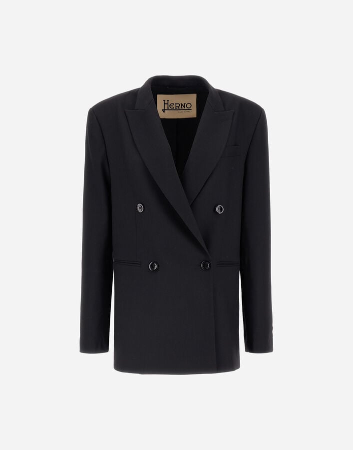 OVERSIZED BLAZER IN FLUID WOOL Herno Herno OVERSIZED BLAZER IN FLUID WOOL Black GA000309D334539300