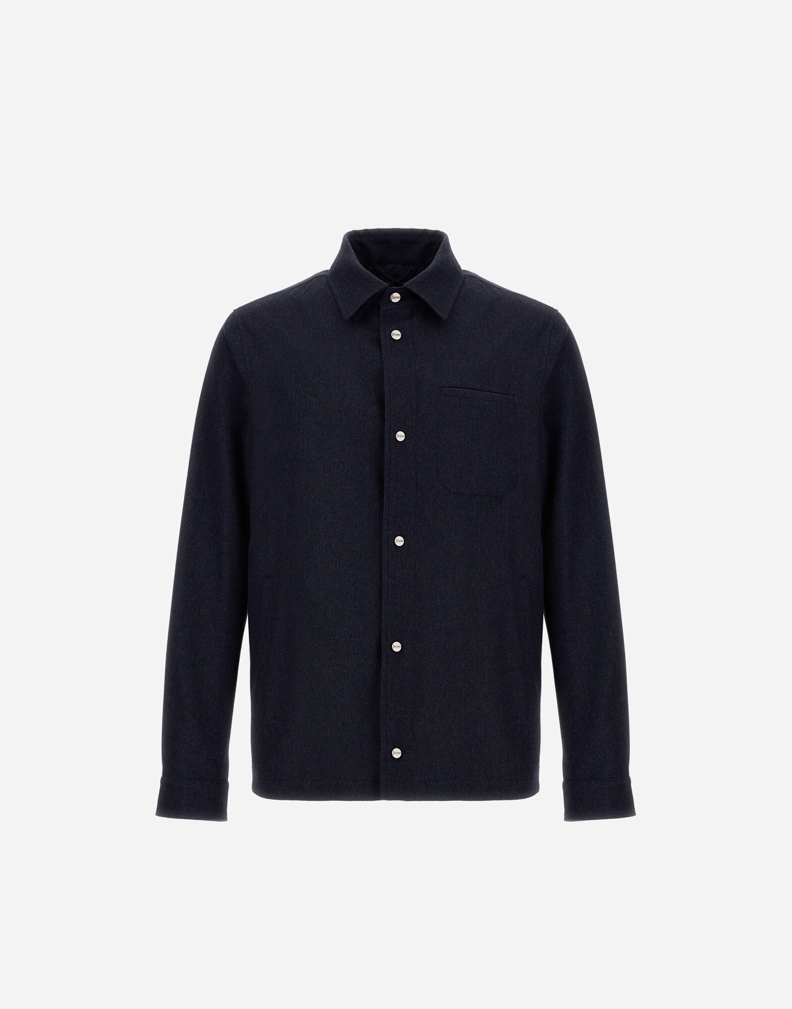 【HERNO】ツイル スナップ シャツジャケット リネンシャツジャケット（アウター）｜HERNO（ヘルノ