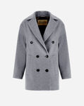 Herno PEA COAT IN LUXURY WOOL AND NYLON ULTRALIGHT Light Grey CA000545D333139410