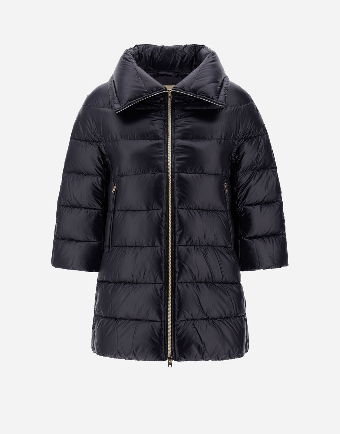 Herno A-shape Jacket In Nylon Ultralight And Lady Alternative Fur In Black