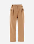 Herno PLEATED VISCOSE EFFECT TROUSERS Sand PT000048D126072000