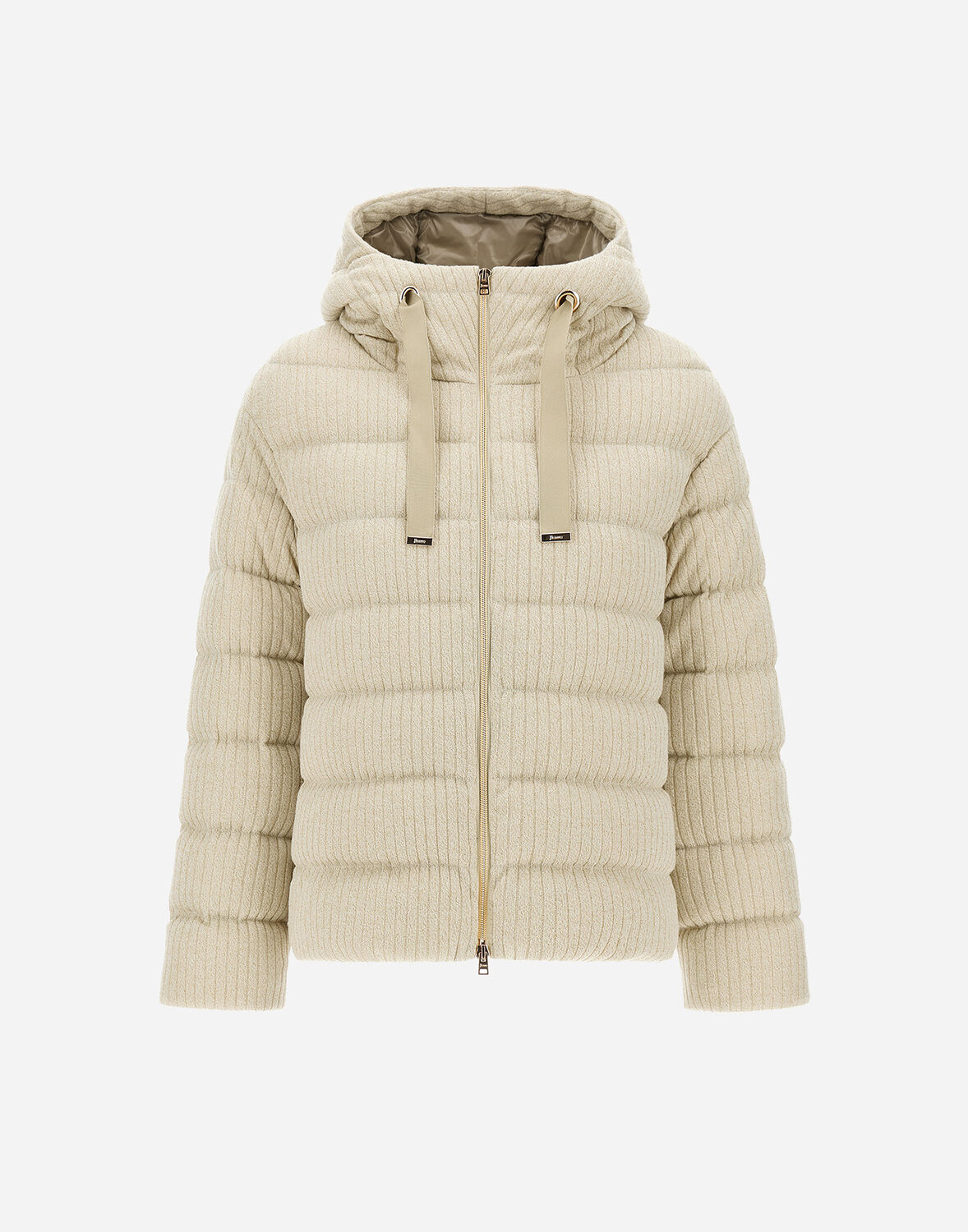 Herno Jacket In Shiny Ribbed Knit In Chantilly