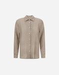 Herno SHIRT IN ICONIC PRINT SILK Camel CM000021D16009P2157