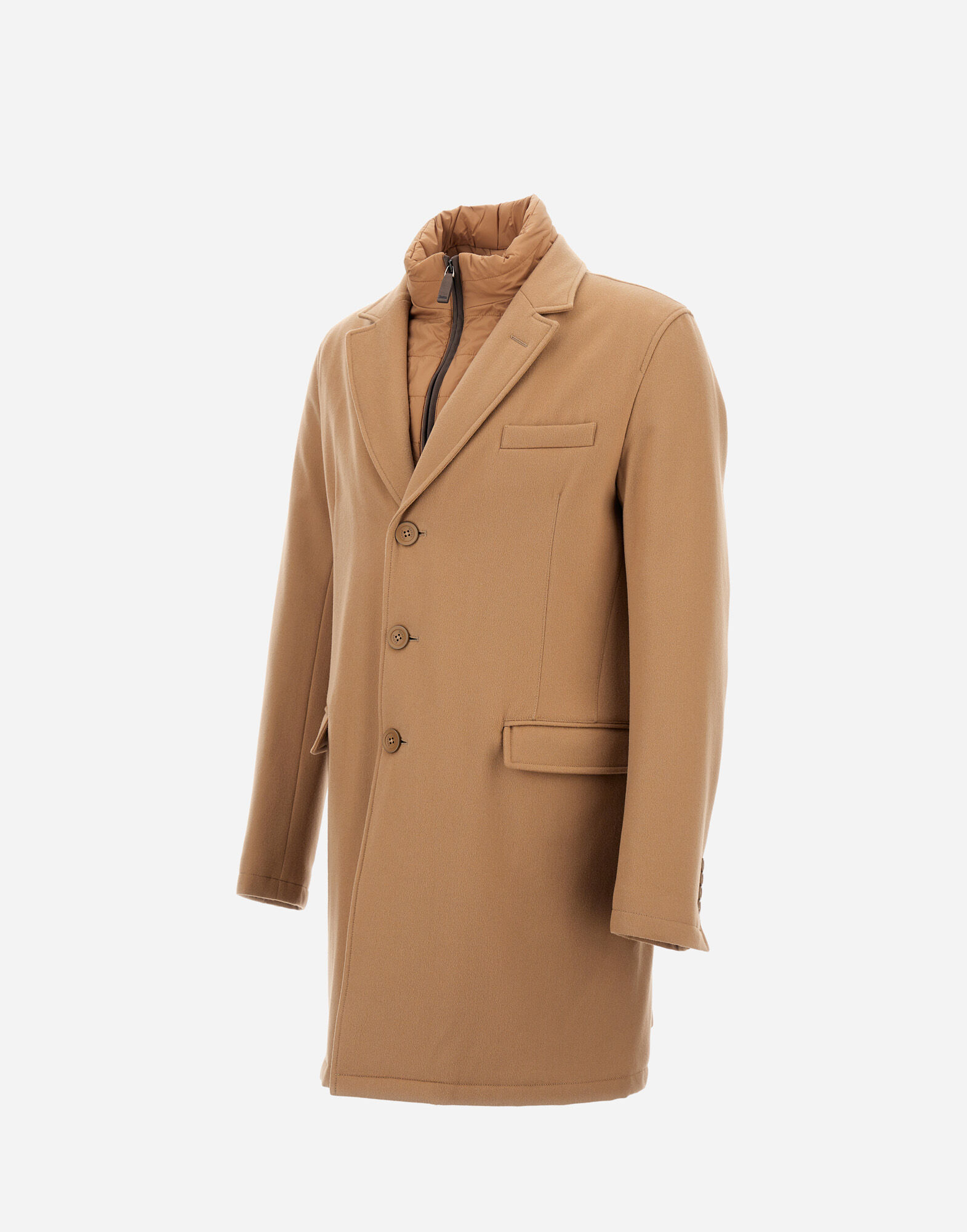 WOOL BEAVER COAT in Camel for Men Herno