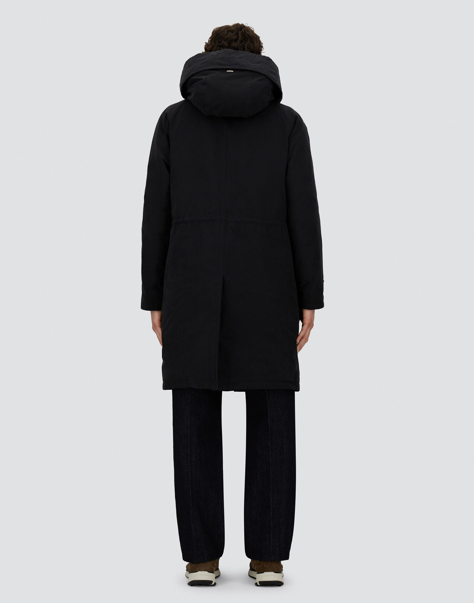 メンズ ワックスドテックコットン コート ネイビーブルー | Herno