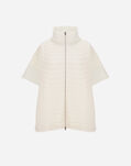 Herno RESORT PONCHO IN PADDED WAVE SWEATER & LIGHT STRETCH NYLON Natural JC00027DR560161100