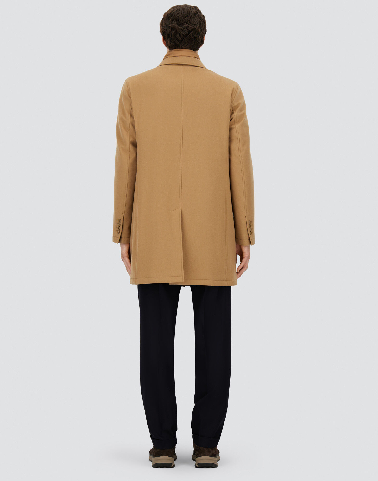 メンズ ビーバーエフェクト ウール コート キャメル | Herno® (ヘルノ)