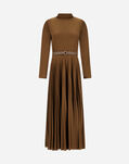 Herno DRESS IN PLEATED JERSEY AND MONOGRAM Camel AB000043D521052157