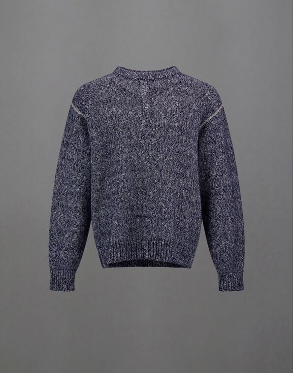 Herno LAMINAR JUMPER IN MOULIN&Eacute; KNIT Blue MG00019UL703789153