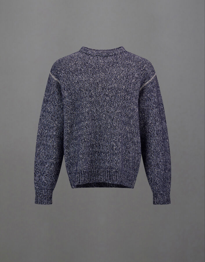 Herno LAMINAR JUMPER IN MOULIN&Eacute; KNIT Blue MG00019UL703789153