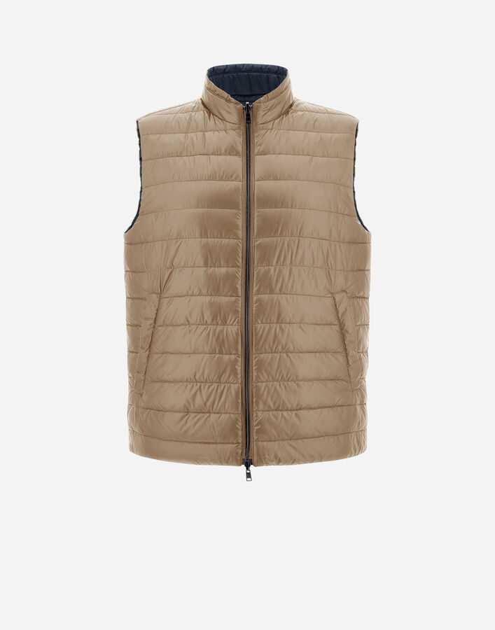 Herno REVERSIBLE TWO-TONE WAISTCOAT IN NYLON ULTRALIGHT Camel/Blue PI001008U120172192