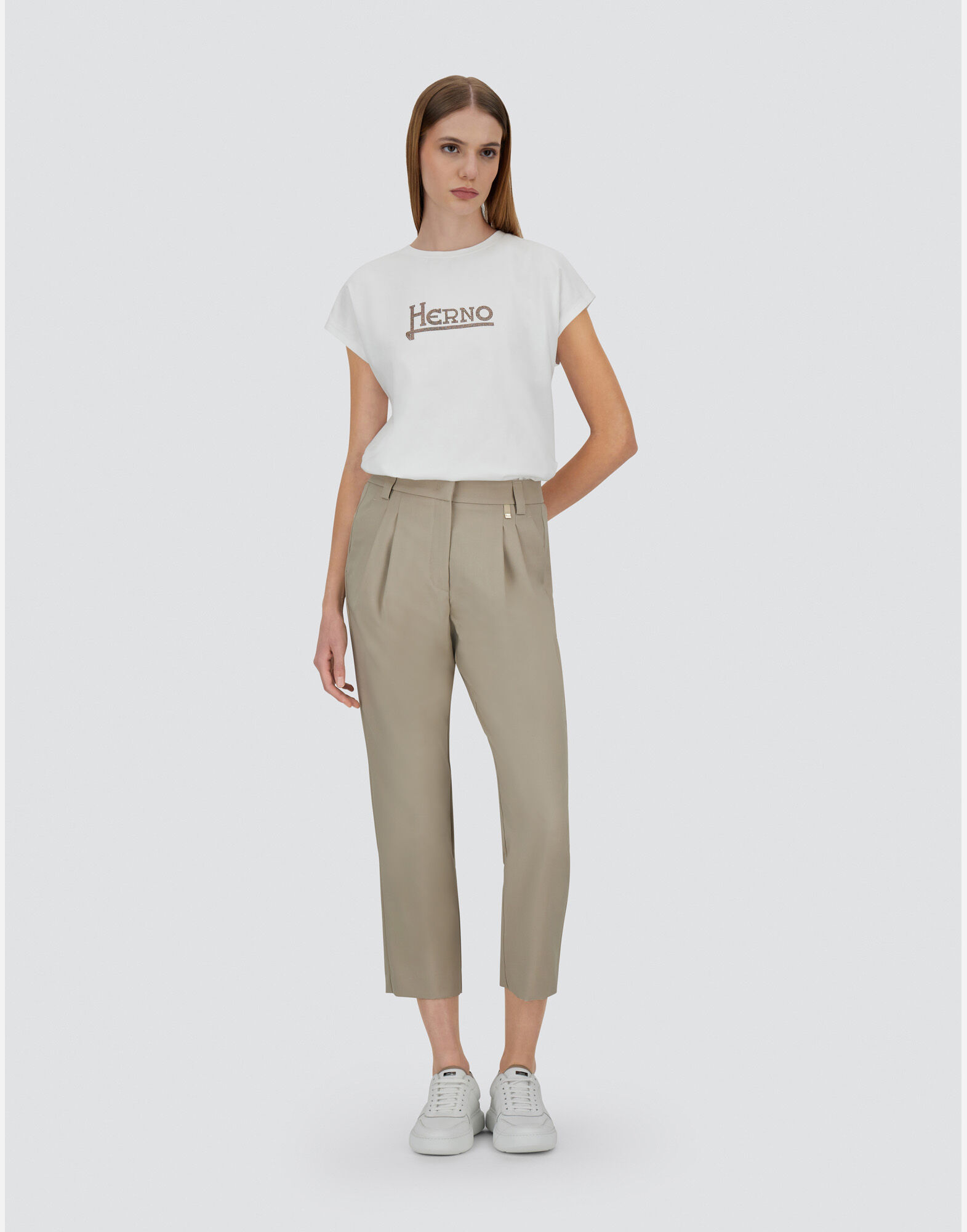 TROUSERS IN FLANNEL FEELING in Chantilly for Women Herno