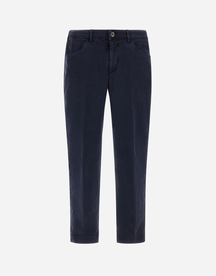 Herno TROUSERS IN SILK COTTON TENCEL Navy Blue PT000205U133269200