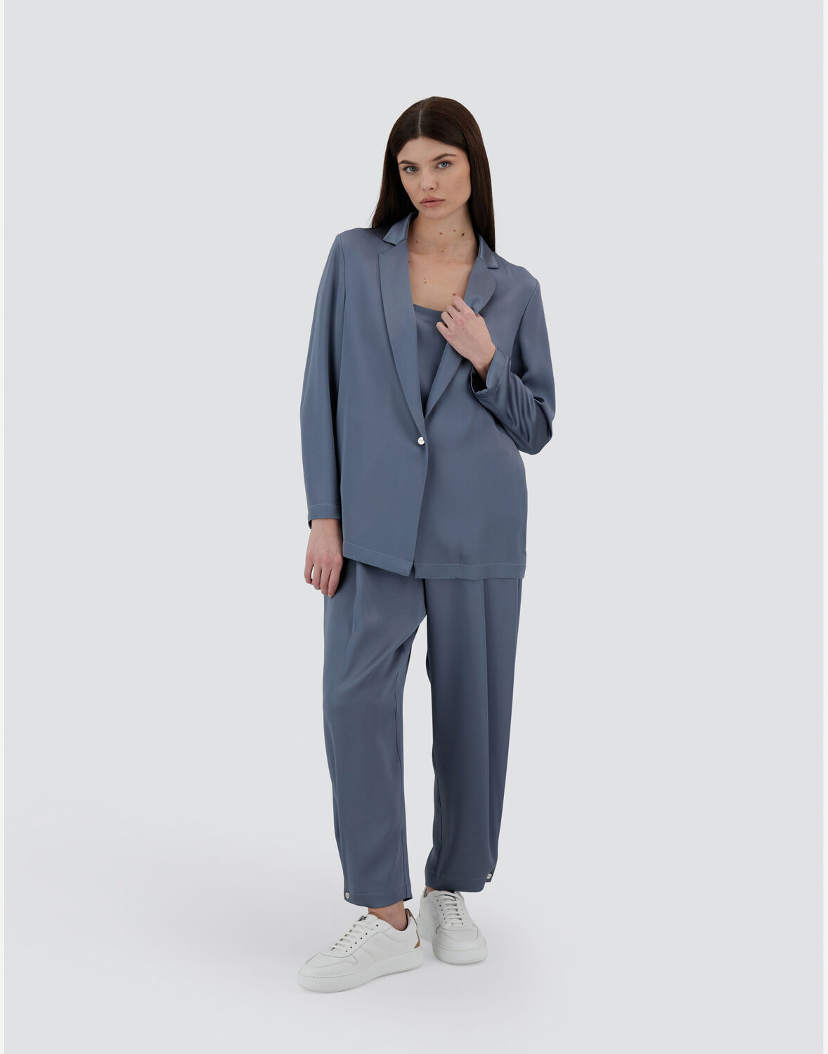 Herno サテンエフェクト Resort ブレザー In Denim