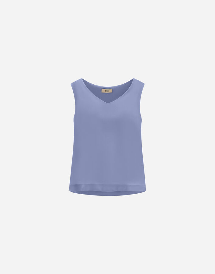 Herno V-NECK TOP IN LUCENT CADY Light Blue BL000051D12875S9128