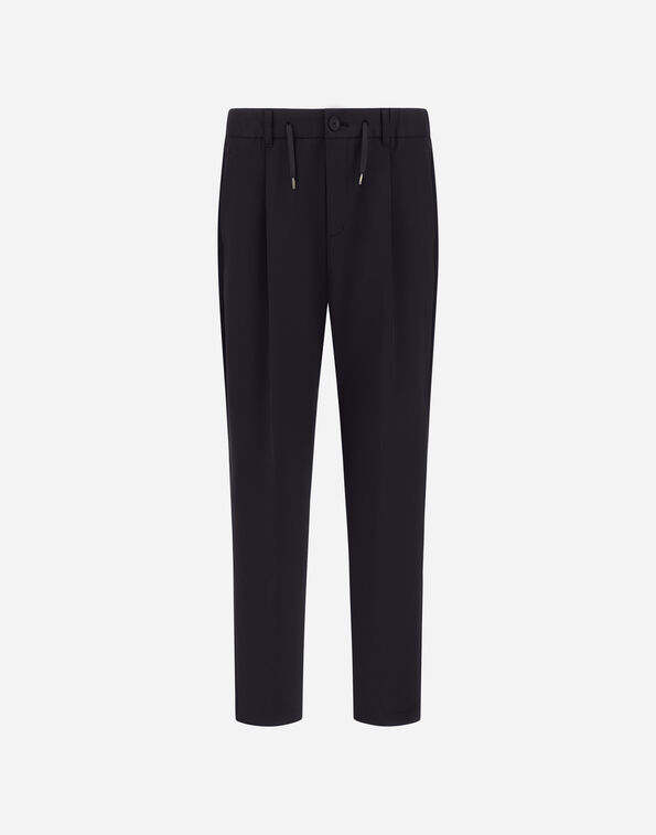 Herno TROUSERS IN COTTON-EFFECT STRETCH FABRIC Black PT000236U129059300